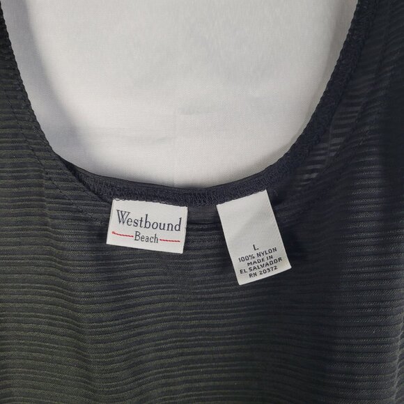 Westbound Beach Black Open Sheer Swim Cover Up Sleeveless Dress Women’s Sz Large - Picture 2 of 3